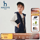 哈吉斯（HAZZYS）品牌童裝男女童馬甲秋季新款蓬松柔軟搖粒絨連帽馬甲 藏藍(lán) 165