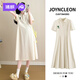 婧麒（JOYNCLEON）孕婦裝連衣裙2025新款孕期孕媽高級穿搭洋氣套裝大碼裙子女夏 杏色 L