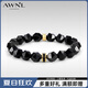 AWNL【黑曜石補(bǔ)水】如意轉(zhuǎn)輪黑曜石手鏈小眾輕奢送男友生日禮物 【黑曜石補(bǔ)水】 XL碼 推薦手圍17-18cm