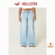 HOLLISTER25春夏新款baggy美式vibe低腰闊腿牛仔褲女裝KI355-5393 破洞款，淺色 26 150/66A 2短版