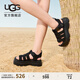 UGG夏季女士休閑舒適厚底可調(diào)式腳踝束帶搭扣時尚涼鞋1152698 BLK | 黑色 39
