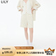 LILY秋新款女裝復(fù)古都市通勤顯瘦優(yōu)雅高腰直筒休閑短褲西裝褲 603本白 M