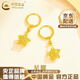 中國(guó)黃金（CHINA GOLD）黃金耳釘女星星耳釘足金繞線星星耳環(huán)耳圈耳墜七夕情人節(jié)生日禮物 繞線星星耳圈一對(duì) 約3.1g
