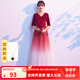 大合唱演出服女2025新款星空氣質(zhì)合唱演出服詩歌朗誦主持人晚禮服 紅色【學(xué)生表演禮服長裙】 XL