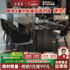 法蒂瑪輕奢大理石餐桌現(xiàn)代簡(jiǎn)約長方形家用餐桌椅組合小戶型不銹鋼吃飯桌 1.6*0.8米 一桌四椅