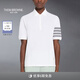 THOM BROWNE[TB]湯姆布朗[6期免息]男女同款四條紋棉質(zhì)短袖POLO衫 白色 2XL