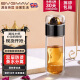 寶威瑪（BVGMAV）英國(guó)玻璃杯 茶水分離帶蓋雙層隔熱透明玻璃高顏值泡茶水杯子300ml