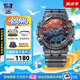 卡西歐（CASIO）黑金手表gshock黑白賽車冰韌運動時尚學生防水送男友七夕禮物腕表 GA-110TLS-8A潮流Z時代主題