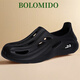 Bolomido奢侈高端品牌高檔涼鞋男士2025夏季新款外穿戶(hù)外沙灘休閑洞洞鞋 黑色 38 皮鞋標準尺碼