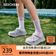 斯凱奇（Skechers）洞洞鞋夏季厚底沙灘涼鞋女外穿高級感包頭踩屎感多巴胺泡泡鞋 薰衣草色/LAV 35 尺碼偏大，建議選小一碼
