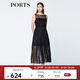 PORTS寶姿  新品商場同款女裝優(yōu)雅無袖蕾絲系帶連衣裙SN8D043HLN002 黑色 S (4)