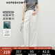 紅袖天絲棉休閑褲2025夏季新款女裝氣質(zhì)壓褶顯瘦質(zhì)感寬松百搭闊腿長(zhǎng)褲 本白001 M