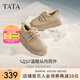 他她（TATA）復(fù)古厚底勃肯鞋女鞋加絨保暖單鞋毛毛鞋雪地靴冬WDX24DM4 灰駝（仿毛里） 37