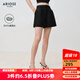 艾諾絲雅詩(shī)【商場(chǎng)同款】2025夏季新品桑蠶絲摩登西裝短褲休閑褲40513001 黑色 XL