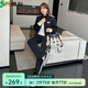 惟友大碼女裝套裝胖妹妹春裝胖mm200斤外套長(zhǎng)褲休閑套裝 不加絨褲子套裝 常規(guī) XL 【尺碼偏大】 建議130-150斤