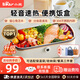 小熊（bear）電熱飯盒 免加水 不銹鋼內(nèi)膽 免注水自熱保溫 插電加熱飯盒 上班族便攜帶飯熱飯神器 0.9L 【白色雙格】DFH-P09E5