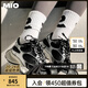 MIO【羅予彤同款】米奧銀色2025秋季新款女休閑增高做舊運動老爹鞋 黑/銀色 38 (240mm)