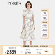 PORTS寶姿女裝2024春夏新款優(yōu)雅時尚圓領(lǐng)印花真絲收腰連衣裙 奶白色印花 XS （2）