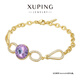 XUPING旭平首飾S合金高級感百搭圓餅手鏈飾品送女士生日禮物 6號色-紫光色 約20cm