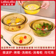 LeBoLeBo微波爐加熱專用器皿蒸雞蛋羹碗湯碗泡面熱飯容器高硼硅玻璃碗帶蓋 1.4升+3升【微波爐烤箱可用】