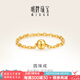 明牌珠寶七夕禮物 足金黃金幸運圓珠情侶鏈條戒指尾戒男女AFM0121工費50 愛之語戒指 13號約0.46克