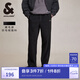 杰克·瓊斯（JACK&JONES）男裝秋季時尚百搭舒適純色長褲子磨毛感仿毛呢休閑褲男224314044 E41 黑色 E41 黑色 M （175)