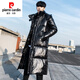 皮爾卡丹（pierre cardin）新品羽絨服男長(cháng)款亮面情侶加厚大碼外套寬松超長(cháng)潮流過(guò)膝到腳踝 黑色 2XL