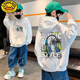 G.DUCKKIDS童裝男童衛(wèi)衣春秋裝兒童上衣新款印花秋冬季中大童衛(wèi)衣連帽衫潮 白色【春秋常規(guī)款】 130 適合身高120-130cm年齡7-8歲