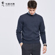 與狼共舞【加絨保暖】純羊毛毛衣男2025秋冬新款男裝純色打底針織毛衫2012 霧霾藍129 XL (180)