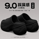她享厚底拖鞋女外穿松糕底增高時(shí)尚一字涼拖鞋 TG383 黑色  38-39 