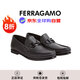 Salvatore Ferragamo菲拉格慕夏季新款Gancini透氣莫卡辛鞋男士皮鞋688525 3E 黑色
