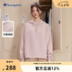 Champion冠軍加絨連帽衛(wèi)衣女草寫印花潮牌休閑粉色 淺粉色 XL 