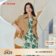 EP雅瑩女裝 寬松雙排扣短款風(fēng)衣外套 2025春裝新款7199Z 卡其色 L