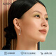 AJIDOU春日上新阿吉豆耳環(huán)女和田玉復(fù)古珍珠休閑專柜同款耳釘生日禮物女 淺咖金+白色珍珠 1個(gè)