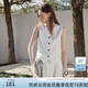 范思藍恩老錢(qián)風(fēng)復古女裝套裝2025夏新款天絲亞麻闊腿褲兩件套2109 白色馬甲 S