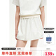 ELLE KIDS童裝 25夏季女童休閑運動風(fēng)全棉透氣條紋刺繡松緊腰半身裙褲 米藍條 160 （S）