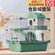 貝初眾倉鼠籠子超大別墅雙層金絲熊花枝鼠籠子超大型倉鼠窩全套倉鼠用品 綠色雙層小城堡【23*17*30cm】