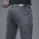 AEMAPE蘋(píng)果高端牛仔褲男士秋冬季新款修身直筒男褲百搭休閑新塘長(cháng)褲子男 2008煙灰色 32 腰圍2尺5適合130-140斤左右