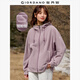 佐丹奴外套女搖粒絨品牌膠章寬松連帽拉鏈衛(wèi)衣開衫女05373854