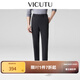 威可多（VICUTU）【軟彈褲】男士休閑褲秋季舒暖彈力直筒長褲商務百搭褲子 黑色 33