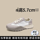 CARESS & KUDOS商場(chǎng)同款小ck芭蕾風(fēng)德訓(xùn)鞋女2025新款夏季軟底內(nèi)增高阿甘鞋 米色/灰色 內(nèi)增高款 跟高5.7cm 40
