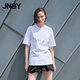 JNBY/江南布衣25夏新品T恤短袖刺繡貓咪寬松圓領(lǐng)輕薄舒適5P411560H 101/漂白 XS