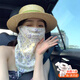 olevo夏季全臉?lè )罆衩嬲肿o頸女開(kāi)車(chē)騎行防曬圍脖面紗口罩遮脖子護頸脖套 防曬面罩【清新小白碎花】