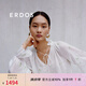 ERDOS 春夏度假風(fēng)法式浪漫娃娃衫花瓣領(lǐng)小雛菊刺繡宮廷袖女上衣襯衫 白 M 160/84A