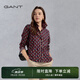 GANT/甘特【100%棉】女士法式復(fù)古襯衣寬松舒適印花格子長(zhǎng)袖襯衫 433-深藍(lán)色 40