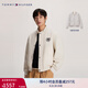 TOMMY HILFIGER【雙面穿】秋冬男女休閑美式學院棒球領飛行員夾克外套34451 米白色/印花AEF S （推薦：120-135斤）