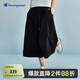 Champion冠軍休閑闊腿褲女2025春季新款丹寧工裝長(cháng)褲a字寬松裙褲 黑色 M