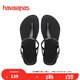 havaianas哈唯納Twist涼鞋女款夏季一字帶海邊休閑可外穿平底鞋子 0090-火耀黑 39 40碼適穿，巴西碼