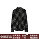 博柏利（BURBERRY）巴寶莉翻領(lǐng)紐扣格子印花長(cháng)袖襯衫男款黑色七夕情人節禮物 黑色 L