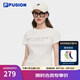 FILA FUSION斐樂(lè)潮牌女子針織短袖衫2025夏季新款時(shí)尚修身短袖T恤 云白色-WT M 165/84A/M